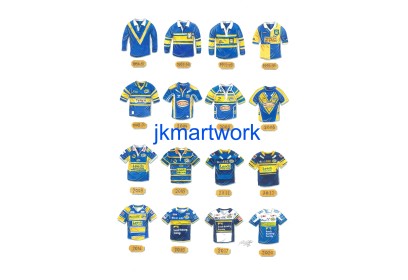 Leeds Rhinos Rugby Shirts Wall Art Print
